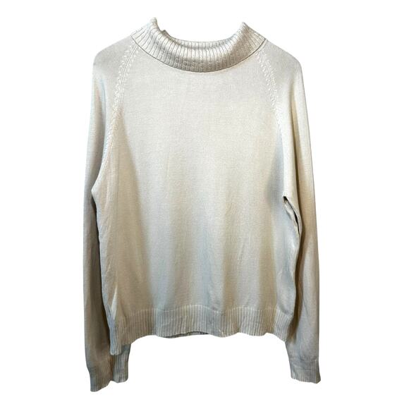 Vintage Kathie Lee Collection Turtleneck Sweater Cream Size Ladies Large 12/14 - Picture 1 of 11